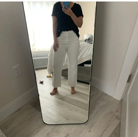 Hudson White Remi High Rise Straight Cropped Jeans - Picture 3 of 7